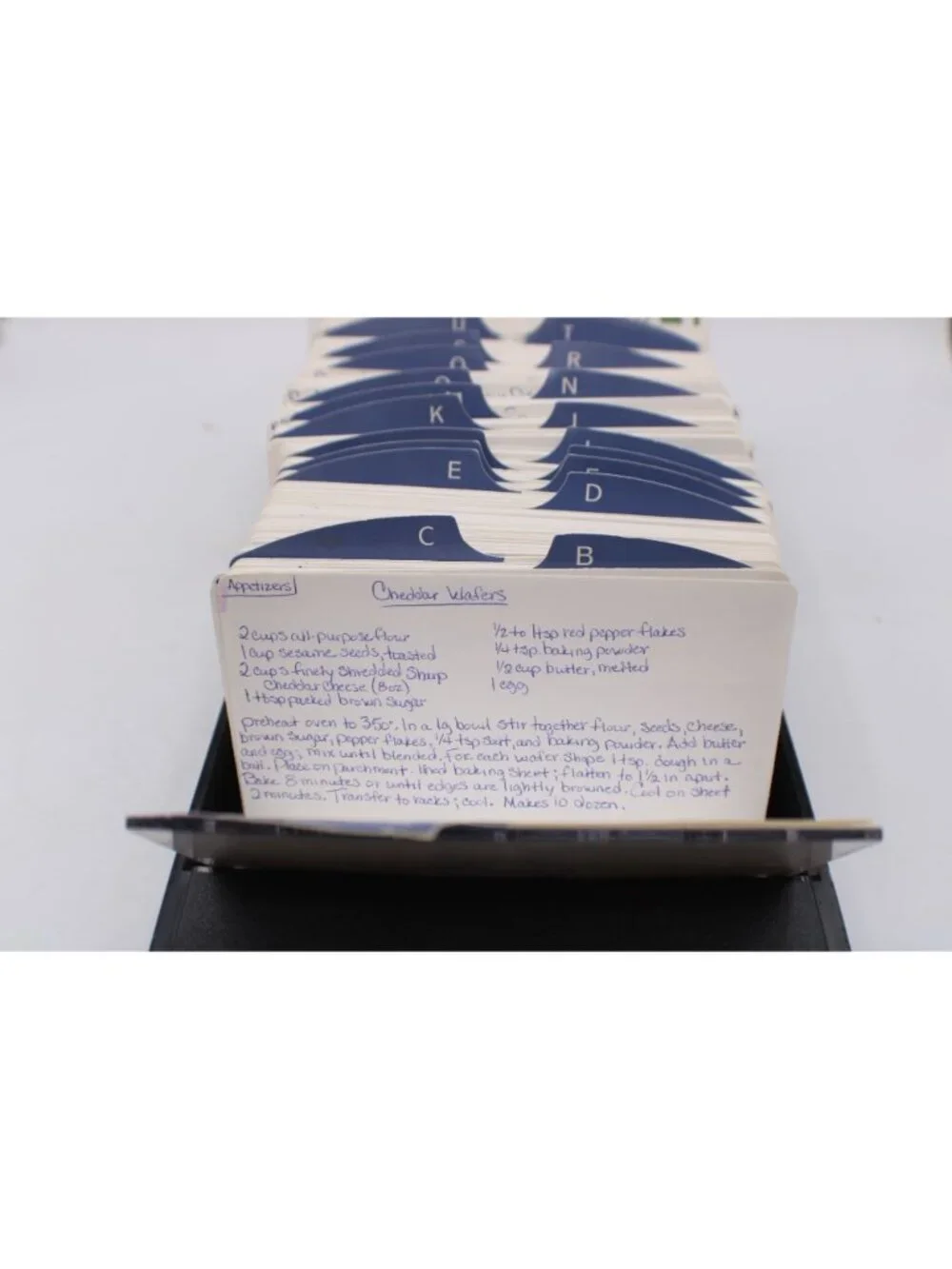 Rolodex Full of Recipes Alphabetical Dividers Handwritten Recipe Cards Handmade